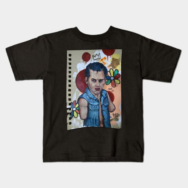 Tom Curse | Weird Florida Man Greeting | Duck Acid | Bad Hero Portrait Lowbrow Pop Surreal Art | Youtube Star | Mini Masterpieces | Original Oil Painting By Tyler Tilley Kids T-Shirt by Tiger Picasso